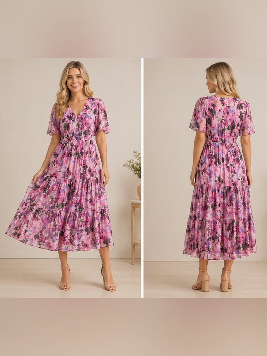 Soft Surroundings Dresses & Skirts - Soft Surroundings Santhia Midi Dress in Marseille Garden Size Medium